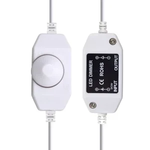 DC12V Manual Inline Controller Single-Color LED Dimmer Switch for LED Lights