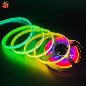 DC12V RGB COB LED Strip Light, 576 LEDs/m, Addressable, IP67 Waterproof, Flexible, Custom Bar and KTV Lighting