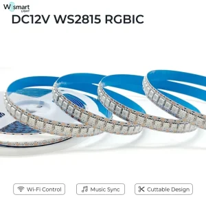DC12V WS2815 Addressable RGBIC LED Strip Light 4 Pin SMD5050 30 60 144 App Control Music Sync for Landscape Lighting