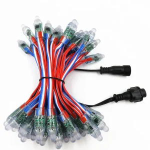DC12V Waterproof RGB WS2811 Outdoor LED Pixel String Light 12mm Bullet Light with Smart Module