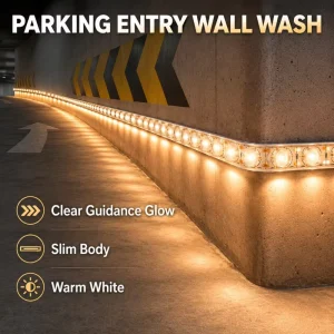DC24V 16W/m Bendable Linear Wall Wash LED Strip Light Low Profile Adjustable Beam Angle and Color Temperature
