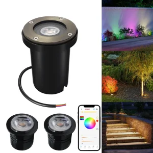 DC24V 6W Brass Underground Light RGBW Waterproof LED Light with Smart App Control