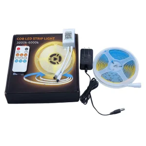 DC24V COB LED Strip Light Set CRI 90+ 320 LEDs/M Flexible Dotless Tape for Kitchen Cabinet Lighting