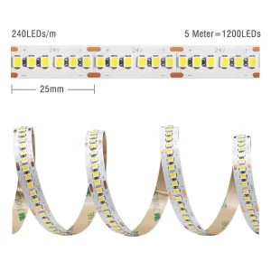 DC24V Seamless Flexible Cuttable LED Strip Tape 240 LEDs 1900lm Commercial Light High CRI 95