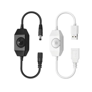 DC5521 Stepless Dimmer Switch Power Cord LED Single Color Inline Dimmer USB Male to Female Power Cord