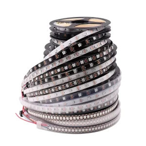 DC5V WS2812B WS2812 Smart 5050 RGB LED Strip Individuaily Addressable Light Tape 30 60 96 144Pixels m Black White PCB IP30 65 67