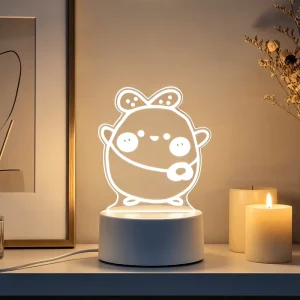 DIY RGB LED Acrylic Bedside Desk Lamp with USB Night Light 3D Design