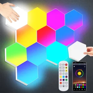 DIY RGB Modular Hexagon Quantum Light Smart Home Light App Remote Control Smart Led Ambient Light Panels