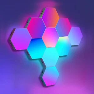 DIY RGB Smart Hexagon LED Wall Light Panels with Music Sync, App, and Remote Control