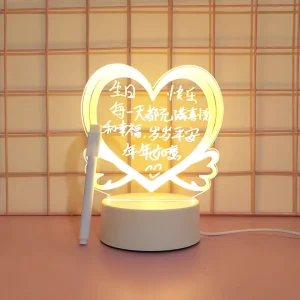 DIY Smart Night Light 3D Decoration LED Illusion Lamp with Free Pen Creative Message Board Night Light