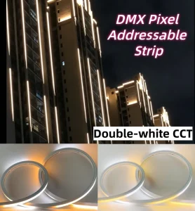 DMX Addressable App-Controlled Neon Strip DC24V Tunable White IP67 for Outdoor Building Landscape Street Garden Lighting