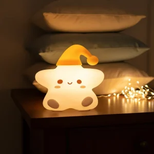 DX GL W037 Cute Star Plug in LED Night Light with Sleeping Hat Home Bedroom Bedside Decor Night Lamp