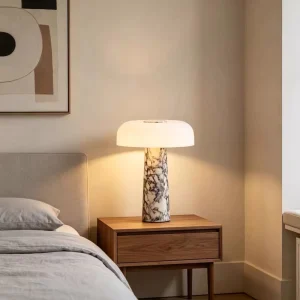 Danish Natural Marble Desk Lamp Nordic Creative Designer Vintage Living Room Bedroom Bedside Decorative Desk Lamp