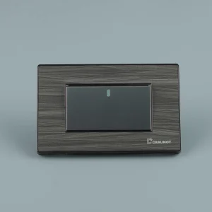 Dark Gray Wood Grain Wall Light Switch Electrical Switch Board for Villa, Hotel and Home