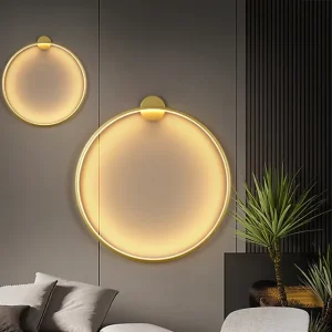 Decoration Design Minimalist Round Luxury Wall Light Lamp Lights Interior Living Room Bedroom Indoor Modern Moon Led Wall Lamps