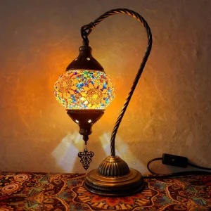 Decorative Colorful Desk Bedside Table Lamp Handcraft Gooseneck Turkish Moroccan Lamps