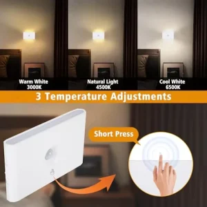 Decorative Double Sided 3CCT Colors LED Infrared Motion Sensor Night Light for Kitchen Bedroom Corridor Bathroom Closet Wall LED
