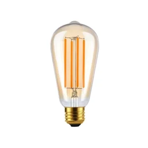 Decorative E27 8W 220V 230V 240V AC Dimmable Long Filament Amber ST64 LED Bulb