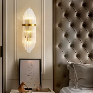 Decorative Indoor Luxury Gold Metal E14 Wall Lamp Living Room Bedroom Glass Lamp LED Crystal Wall Lamp
