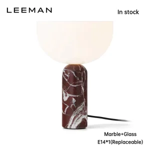 Decorative LED Marble Glass Bedside Table Lamp AC Powered Modern Eco Friendly for Bedroom Home Office Marble Desk Light