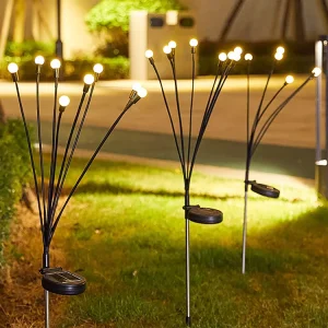 Decorative Outdoor Garden Yard Patio Pathway Landscape Waterproof Swaying Lamp LED Light Solar Lawn Firefly Light for Garden