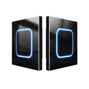 Deluxe Black UK Glass Reset Button Wall Electrical Light Switch Socket 1 2 3 4gang Switch with USB C Charging Socket