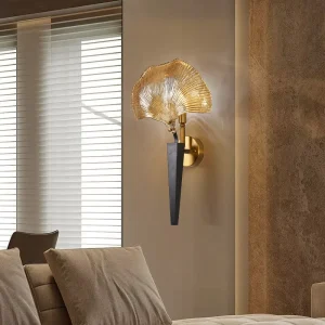Designer New Style Wall Lamp Bedside Hotel Room Living Room Corridor Lobby Fan Shaped Background Wall French Style Wall Lamp