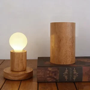 Desk Lamp Solid Wood Table Lamp Base E27 LED Table Light 8 Styles Carved Wood Night Light E26 Study Room Decor