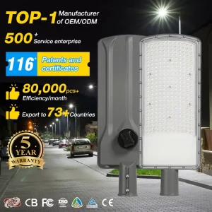 Die-Cast Aluminum Outdoor Waterproof Road Lamp IP66 50W 100W 150W 200W AC LED Street Light