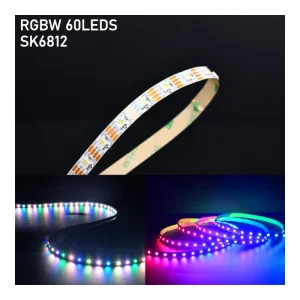 Digital 12V SK6812 RGBW Addressable LED Strip 60LEDs 5050 Full Color Smart Pixel Light Strip