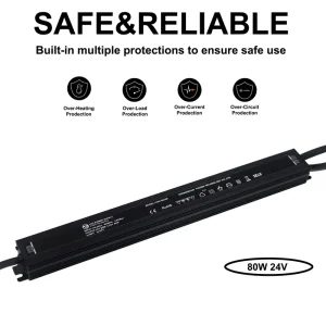 Dimmable 0-10V LED Driver 12V 80W 220V Input Smart Home Use 90% Efficiency Single Output with Short Circuit Protection CE