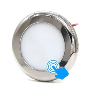 Dimmable 12V/24V LED Dome Light with Touch Sensor Switch for Marine, Boat, Yacht, RV, and Car