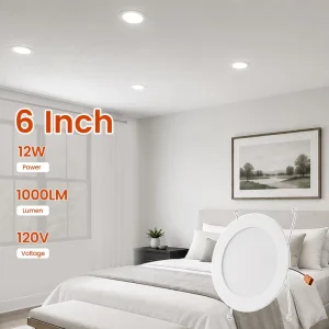 Dimmable 5CCT Selectable 12W 6-Inch LED Recessed Ceiling Light for Living Room Kitchen