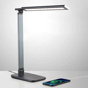Dimmable Aluminum Office Desk Lamp with USB DC Touch Control LED CRI 85 & 500 Lumens Modern Design for Eye-Caring Study