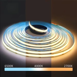 Dimmable CCT 2700K-6500K COB LED Strip Light DC24V 3-Pin Dotless Soft Light