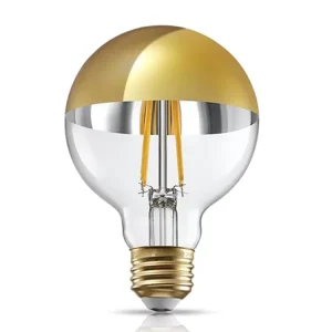 Dimmable Half-Painted Golden G80 LED Vintage Globe Edison Filament Bulb E26 110V FMT-G80HG