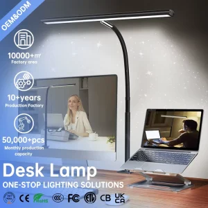 Dimmable LED Clip Desk Lamp with Flexible Gooseneck Eye Care Light for Reading Study Work Office Home Eye protecting Desk Lamp
