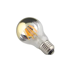 Dimmable LED Filament Half Chrome Light Bulb Vintage Bulb with Mirror 6W (60W Equivalent) A60 A55 E26 Medium