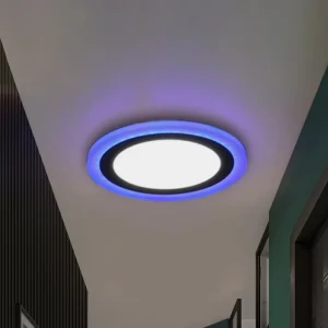 Dimmable LED Panel Light Ceiling for Bedroom Indoor Dingdian LED Ultra Thin TAC85 265V 12+4w Buckle Round square Dual Color 80