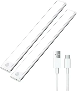 Dimmable Motion Sensor LED Strip Night Light, USB Rechargeable, Wireless, Stick-On