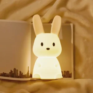 Dimmable Rabbit Silicone Night Light, USB Rechargeable LED Bedside Light for Children