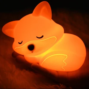 Dimmable Silicone Fox Night Light with 20-Minute Timer for Kids