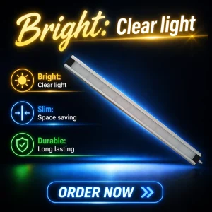 Dimmable Wireless LED Under Cabinet Closet Light with Motion Sensor and Aluminum Housing