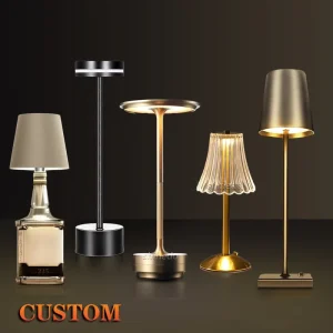 Dining Touch LED Hotel Bar Coffee Table Lamp Rechargeable Electroplated Decorative Desk Light Table Lamp