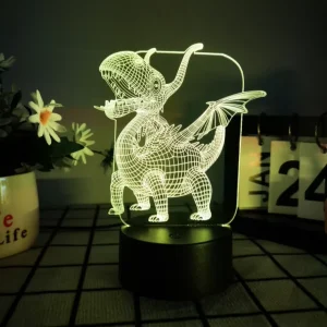Dinosaur Electric Illusion 3D Night Light USB Plug-In Bedroom Table Lamp