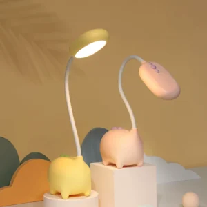 Dinosaur Night Light with Flexible Gooseneck, Three-Level Dimming, and Reading Light