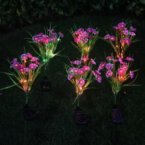 Direct Factory Supply Solar LED Simulated Wild Chrysanthemum Ground Lamp Small IP65 Waterproof Lawn for Outdoor Garden Decor