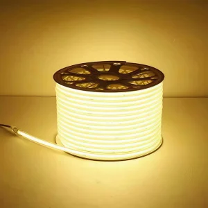 Dot Free 220v Led Strip IP65 Waterproof Plug In Fcob Led Strip 220v Flexible PVC Tape Outdoor 100m Led Strip Lights
