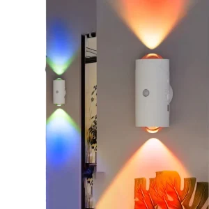 Double Cat Eye Modern Acrylic Battery Powered Smart Night Light Human Sensor Temp Adjustable Neutral Light Dimmable 30000 Hours