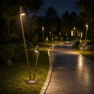 Double-Headed Waterproof LED Garden Light Durable Outdoor Spike Landscape Decor with Aluminum Body IP65 Electric Power Supply